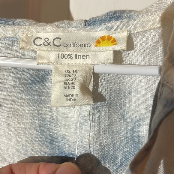 C & C California linen tunic with hood - Picture 2 of 5